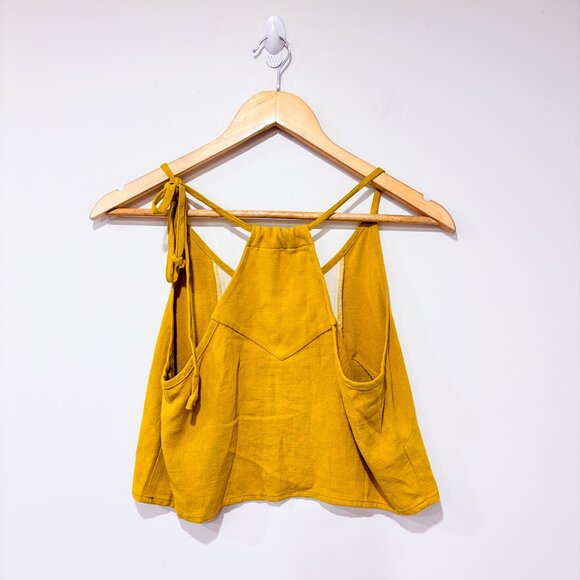 COKLUCH – Mustard cropped camisole top | Summer wear | X-Small * - Picture 7 of 8